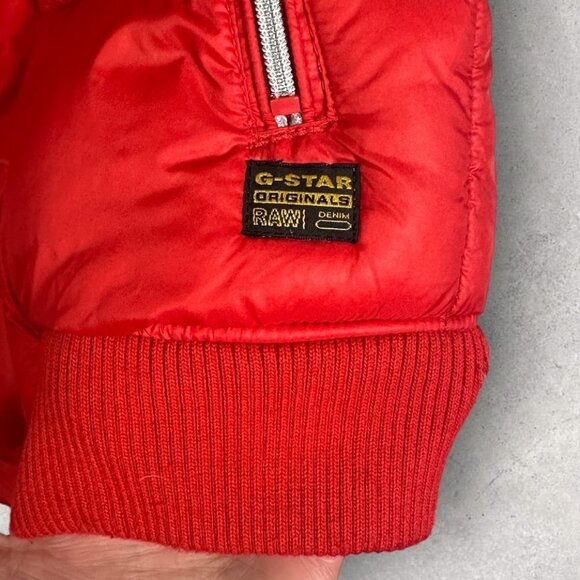 G-Star Whistler Puffer Vest Red Size XS Full Zipper Fur Trim Removable Hood Coat - Picture 4 of 15